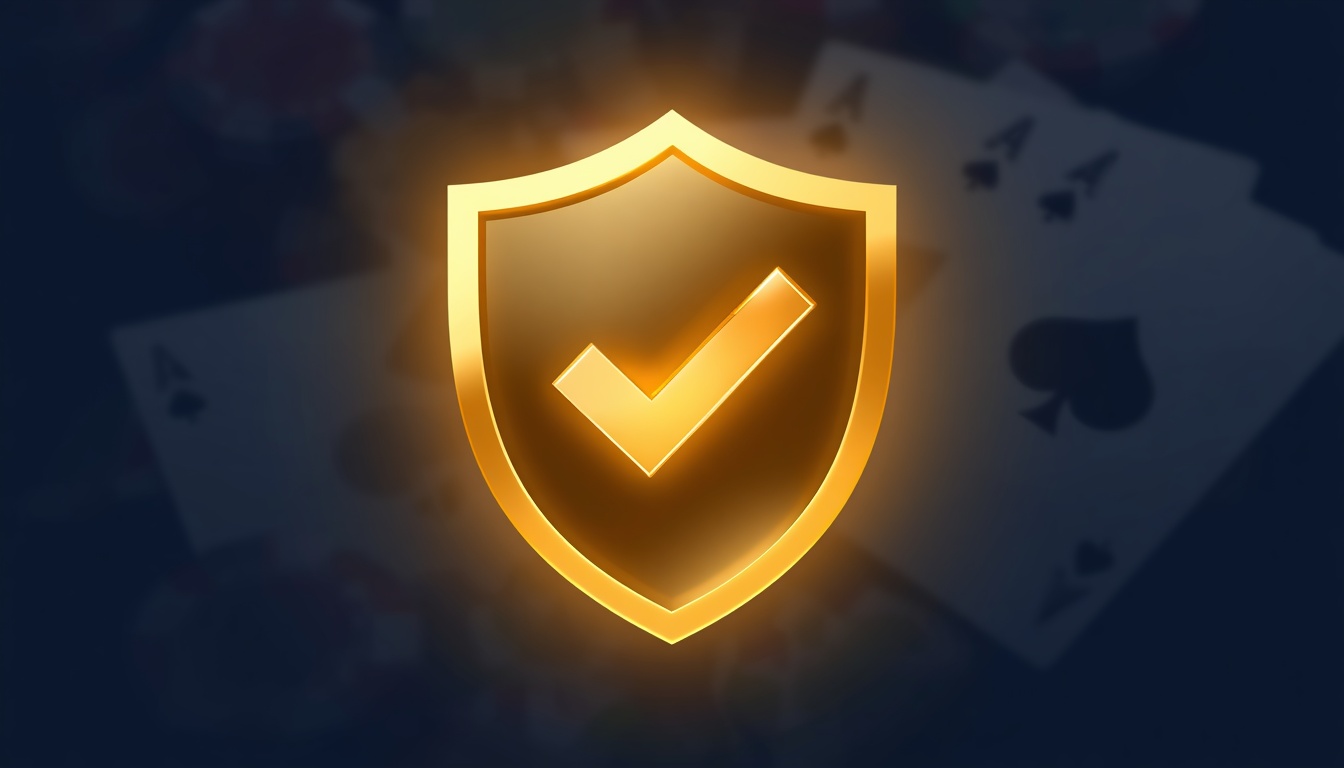 Golden shield icon symbolizing certified fair play