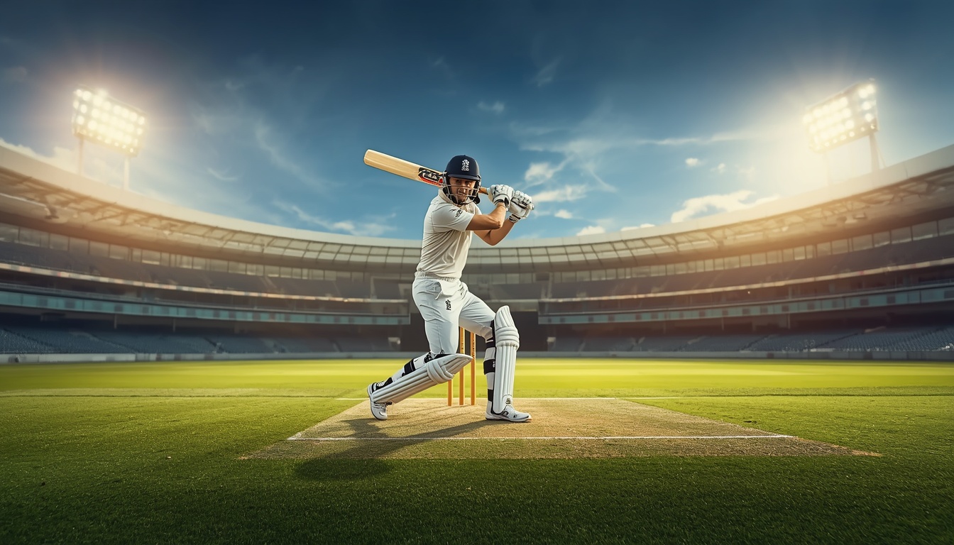 Cricket batsman playing a cover drive shot on Bajilive