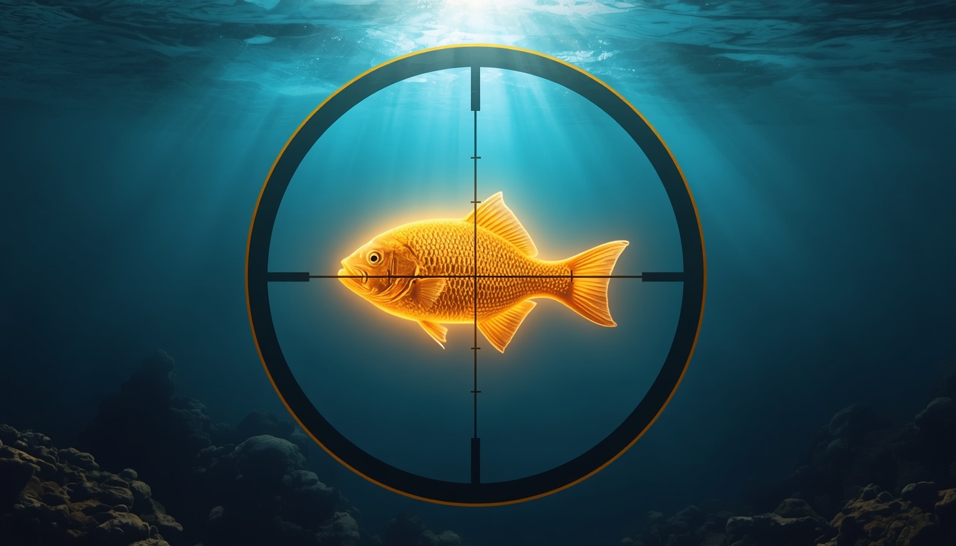 Glowing crosshair targeting reticle locked onto a golden bonus fish on Bajilive