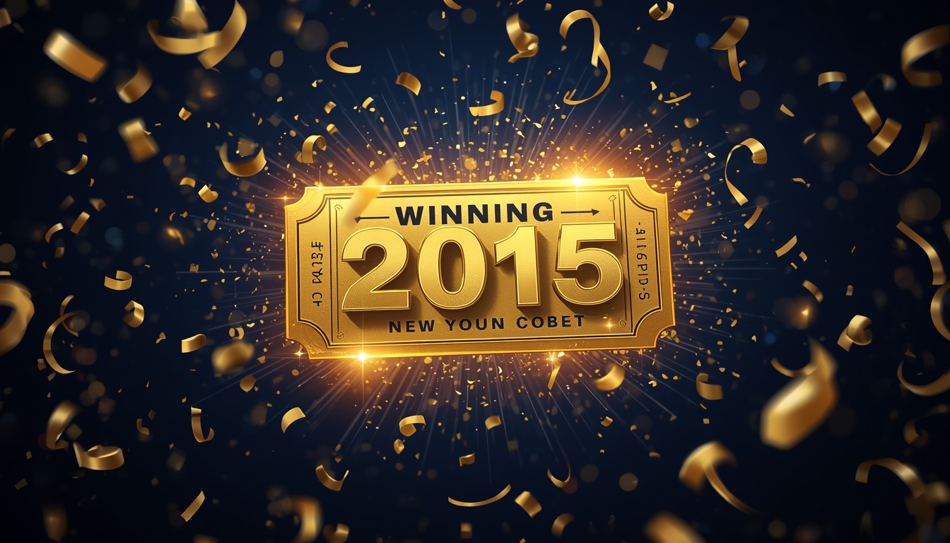 Joyful confetti and golden light around a winning lottery ticket on Bajilive