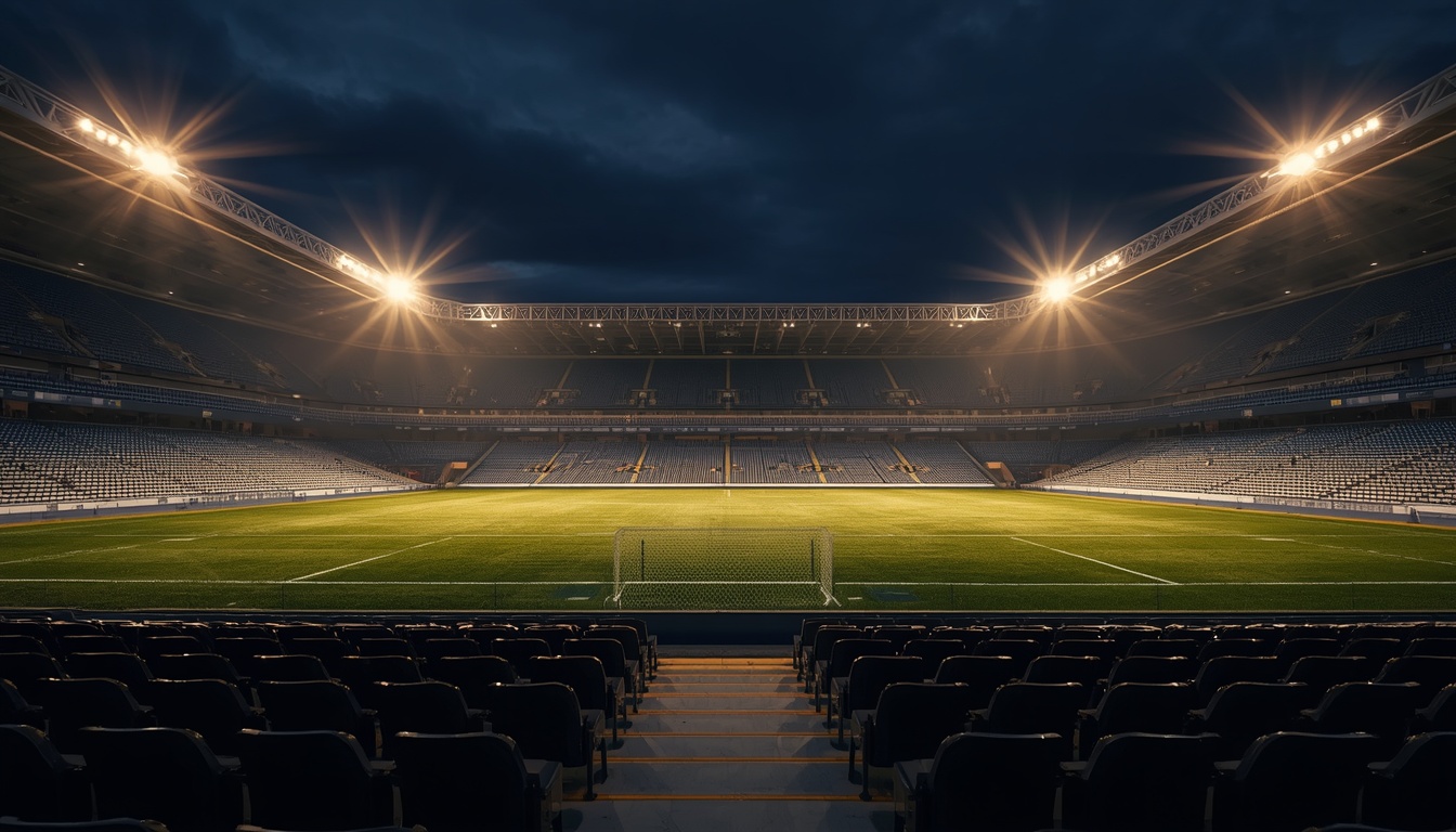 Inviting empty stadium seat glowing under floodlights on Bajilive